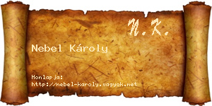 Nebel Károly névjegykártya