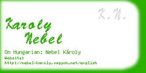 karoly nebel business card